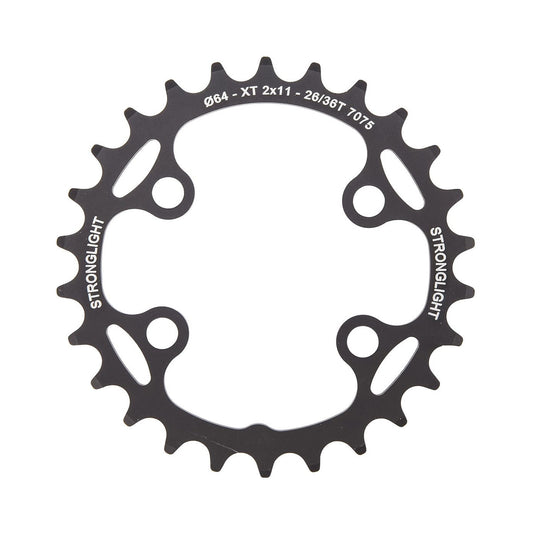Inneres Kettenblatt STRONGLIGHT Shimano XT M8000/SLX M7000 11-fach, 4-Loch, 64 mm — Kettenblatt auf weißem Hintergrund