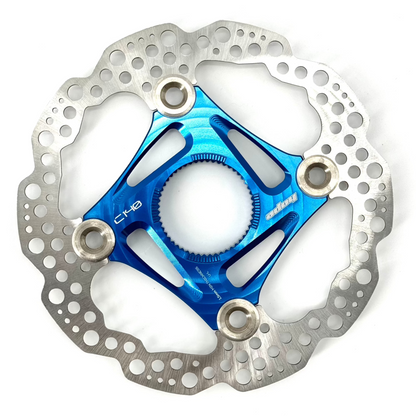 Schwimmend gelagerte HOPE Centerlock-Bremsscheibe Blau
