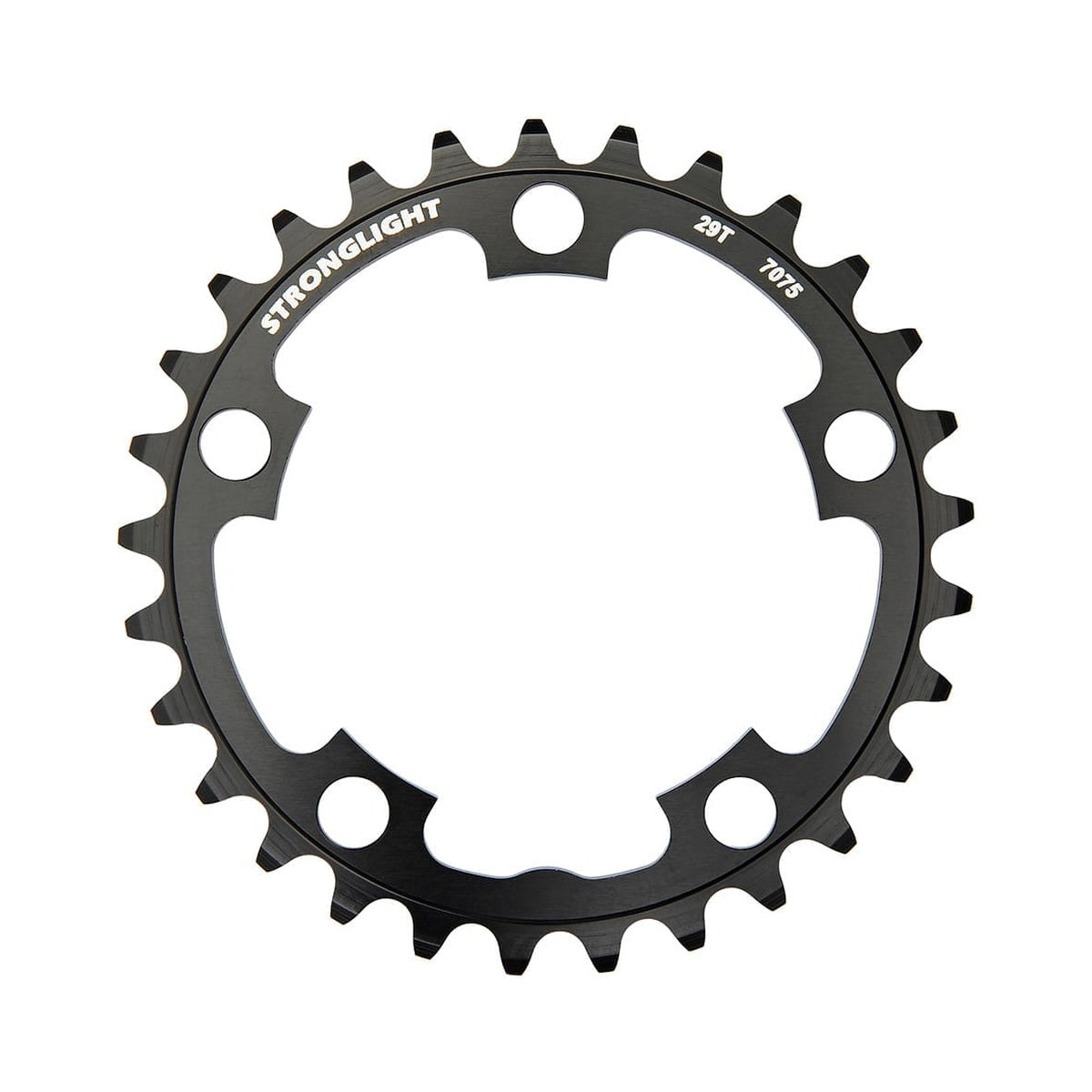 Mittleres Kettenblatt STRONGLIGHT Aluminium 7075 9-fach, 5-Loch, 94 mm — Kettenblatt auf weißem Hintergrund