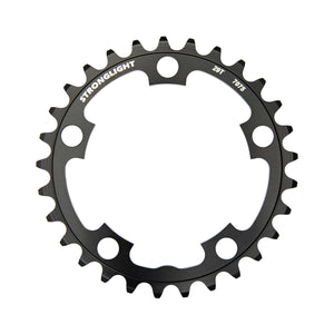 Mittleres Kettenblatt STRONGLIGHT Aluminium 7075 9-fach, 5-Loch, 94 mm — Kettenblatt auf weißem Hintergrund