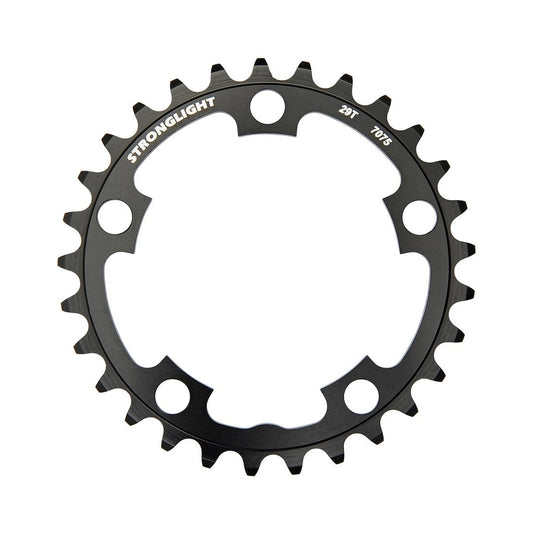 Mittleres Kettenblatt STRONGLIGHT Aluminium 7075 9-fach, 5-Loch, 94 mm — Kettenblatt auf weißem Hintergrund