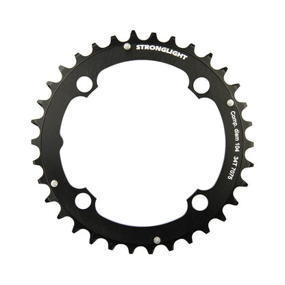 Mittleres Kettenblatt STRONGLIGHT Aluminium 7075 9-fach, 4-Loch, 104 mm — Kettenblatt auf weißem Hintergrund