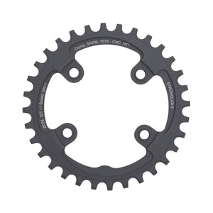Einfach-Kettenblatt STRONGLIGHT HT3 SCHMAL-BREIT Sram XX1 11-fach, 4-Loch, 76 mm — Kettenblatt auf weißem Hintergrund