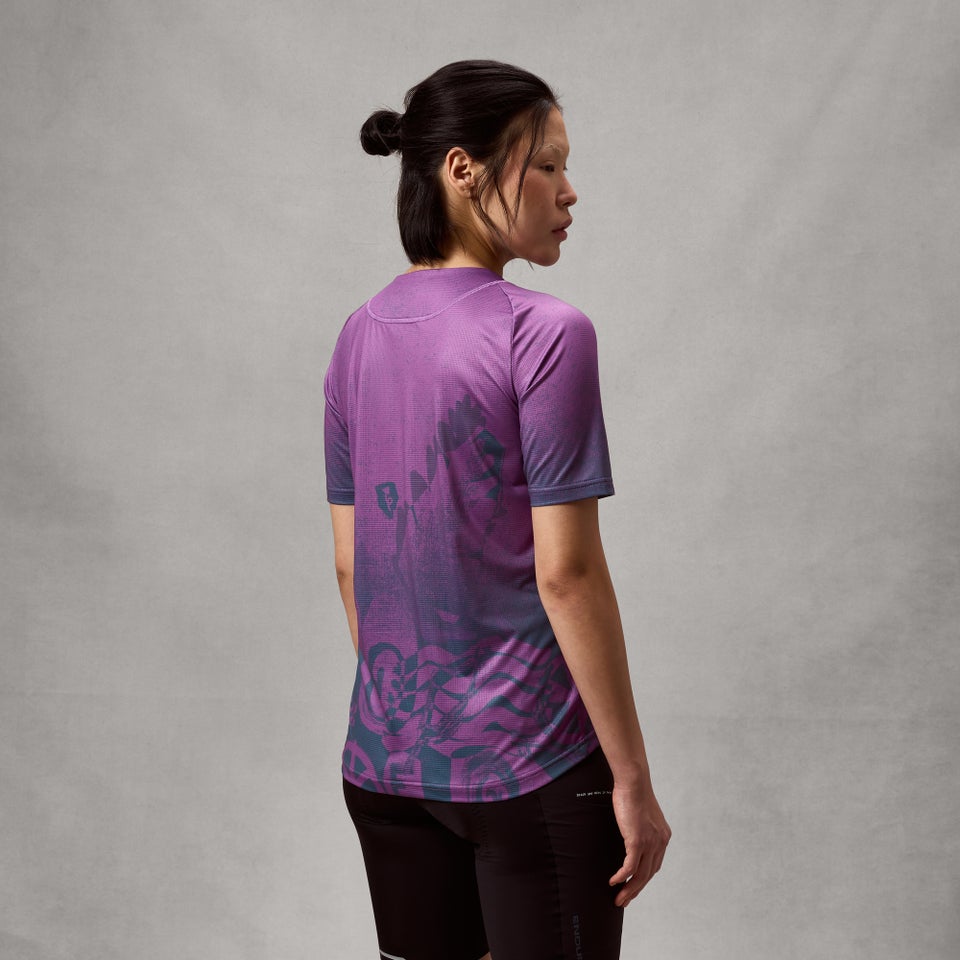 Maillot ENDURA SINGLETRACK PRINT Manches Courtes Femme End Purple