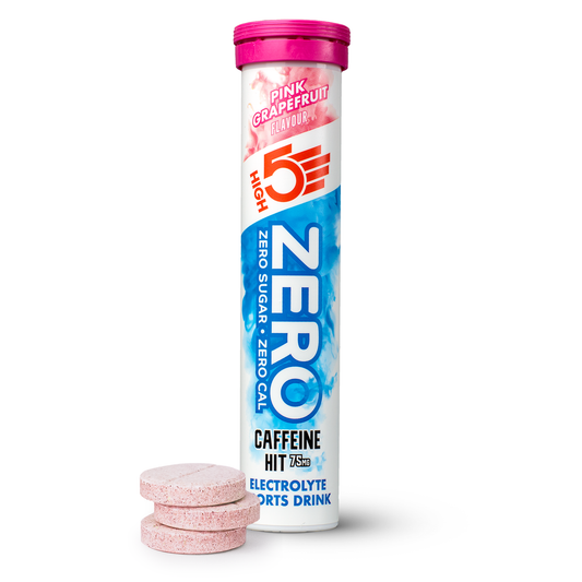 HIGH5 ZERO Hydratation Electrolyte avec Caffeine (20 Pastilles) Pamplemousse Rose