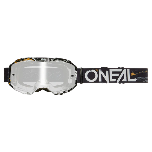 O'NEAL B-10 ATTACK Maske Schwarz/Weiß Silver Mirror Screen