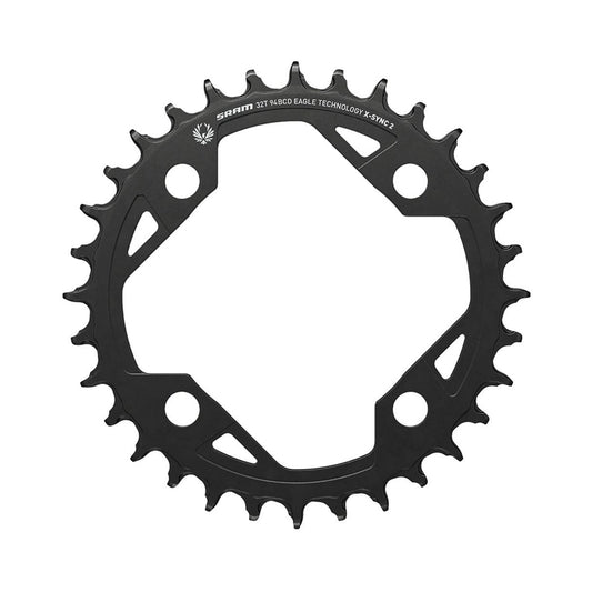 Plateau Mono SRAM X-SYNC 2 94BCD EAGLE EMTB 12V 4 Trous 94mm — vue du plateau sur fond blanc
