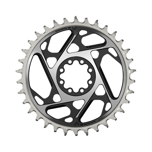 Plateau Mono SRAM XX-SL T-TYPE EAGLE BOOST 12V Direct Mount Offset 3mm Noir/Argent — vue du plateau sur fond blanc