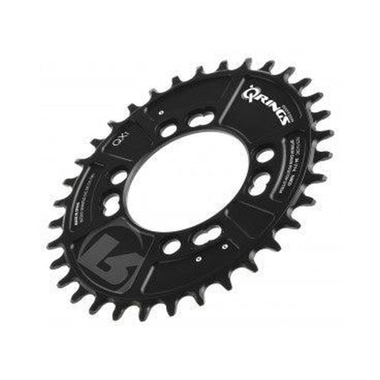 Plateau Mono Oval 9/10/11/12V ROTOR QX1 NARROW WIDE 4 Trous 76 mm — vue du plateau sur fond blanc