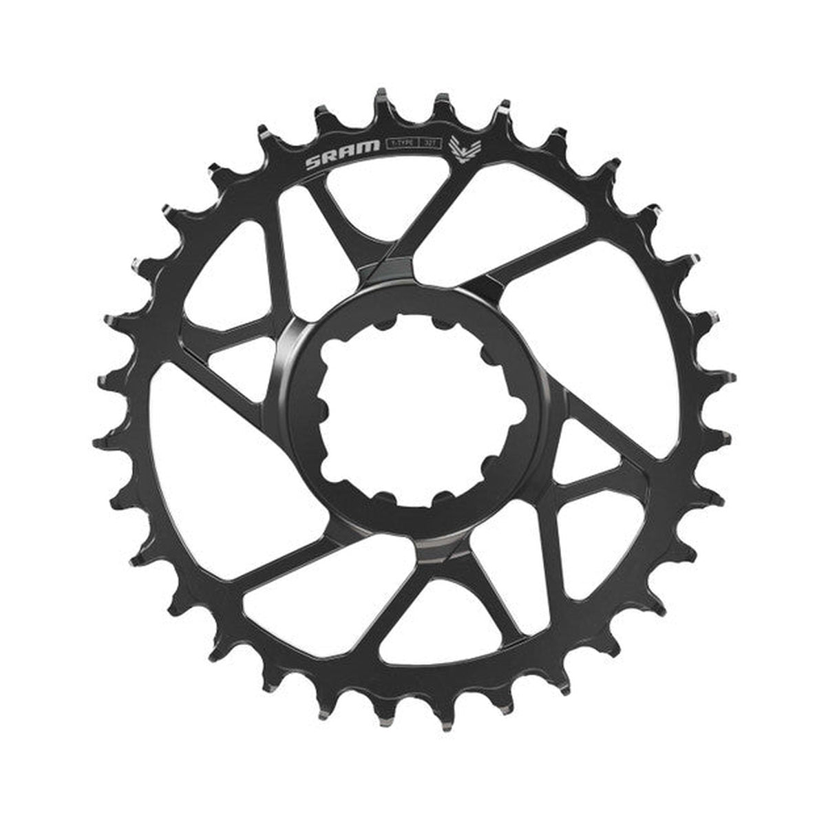 Plateau Mono SRAM EAGLE 70 T-TYPE BOOST 12V DM Offset 3mm Noir — vue du plateau sur fond blanc