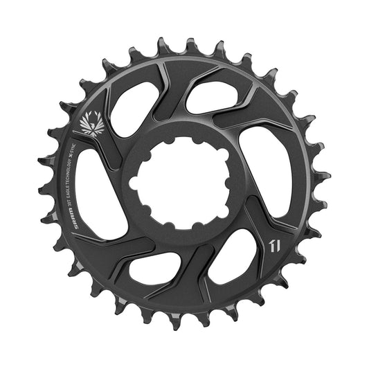 Plateau Mono SRAM X-SYNC 2 EAGLE 12V Direct Mount Offset 4mm Noir — vue du plateau sur fond blanc