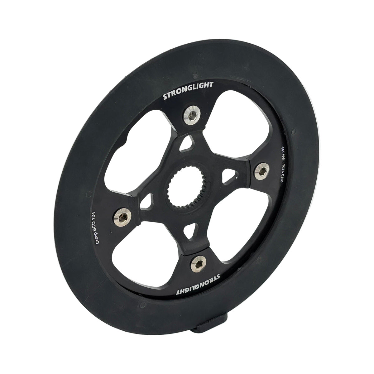 STRONGLIGHT BOSCH GEN4 1-fach-Kettenblatt, 12-fach, 50 mm Versatz, mit Bashguard — Kettenblatt auf weißem Hintergrund