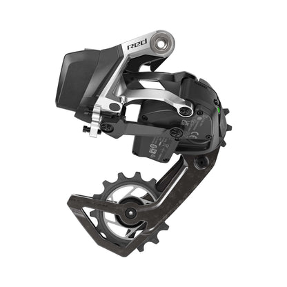 SRAM RED AXS E1 12-fach-Schaltwerk – Produktansicht vor weißem Hintergrund