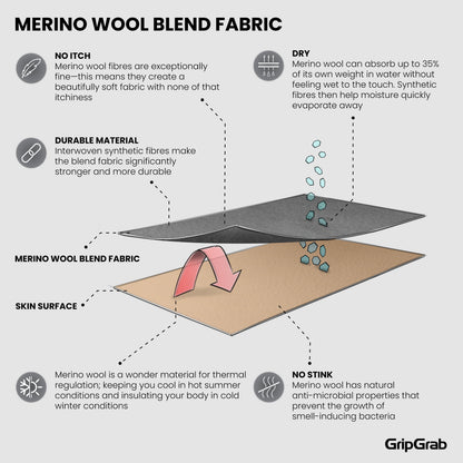 Sous-Vêtement Manches Courtes GRIPGRAB MERINO BLEND THERMAL Noir