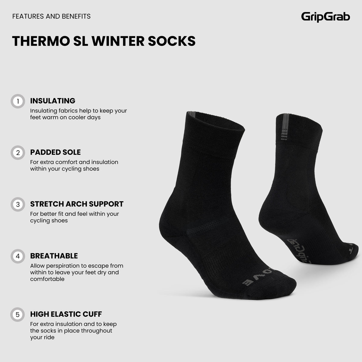 Chaussettes GRIPGRAB THERMO SL WINTER Bleu Marine