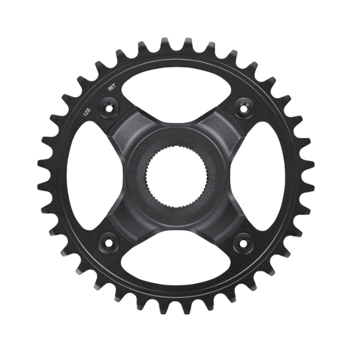 Plateau Mono E-Bike SHIMANO SM-CRE70-12-B 12V Ligne de chaîne 55 mm — vue du plateau sur fond blanc