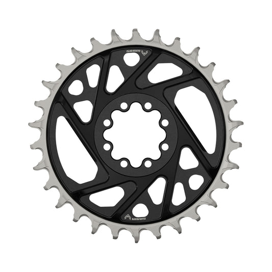 Plateau Mono SRAM XX DH T-TYPE EAGLE 7V Direct Mount Offset 6mm Noir — vue du plateau sur fond blanc