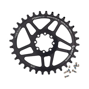 Plateau Mono Oval WOLF TOOTH 12V SRAM Direct Mount 8 vis Offset 3mm — vue du plateau sur fond blanc
