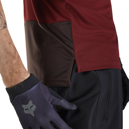 Maillot FOX RANGER WORDMARK Manches Courtes Bordeaux