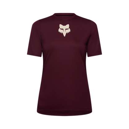 Maillot FOX RANGER HEAD Femme Manches Courtes Bordeaux