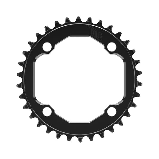 Plateau TITLE CR1-E 12V SHIMANO 104 BCD Noir — vue du plateau sur fond blanc