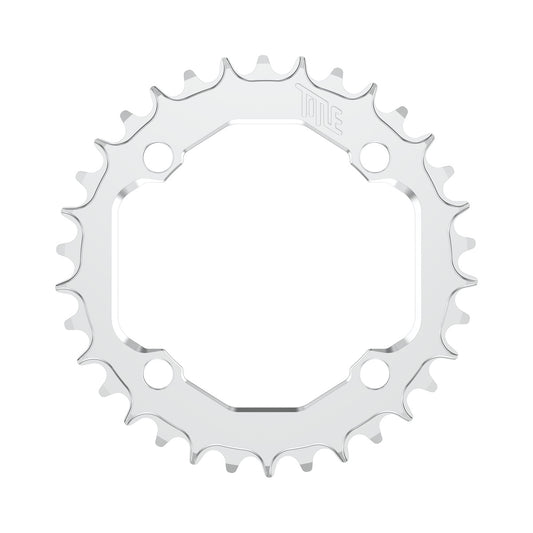 Plateau TITLE CR1-E 12V SRAM T-Type 104 BCD Chrome — vue du plateau sur fond blanc