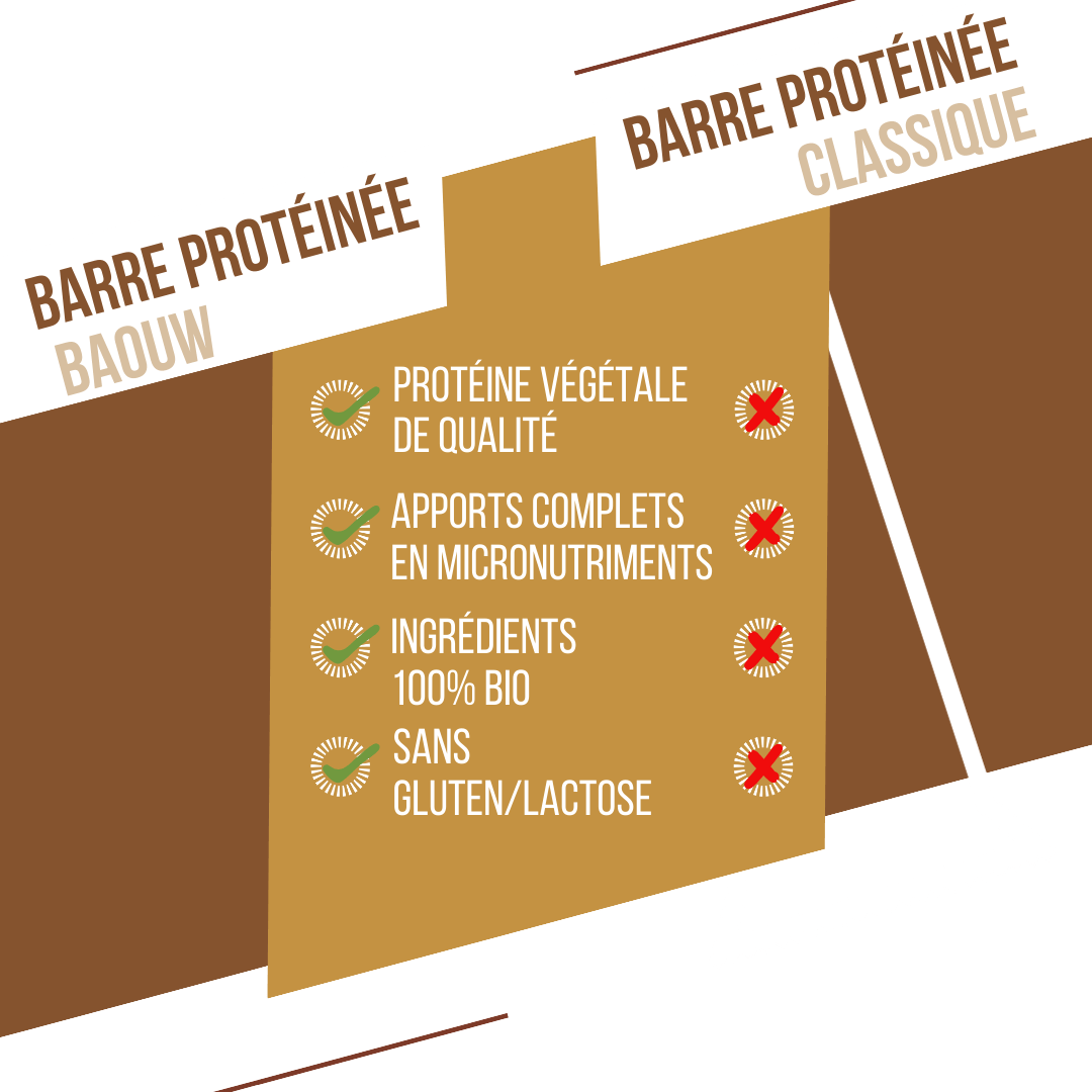 Barre Protéinée BAOUW BIO EXTRA Pomme/Cannelle (50g)