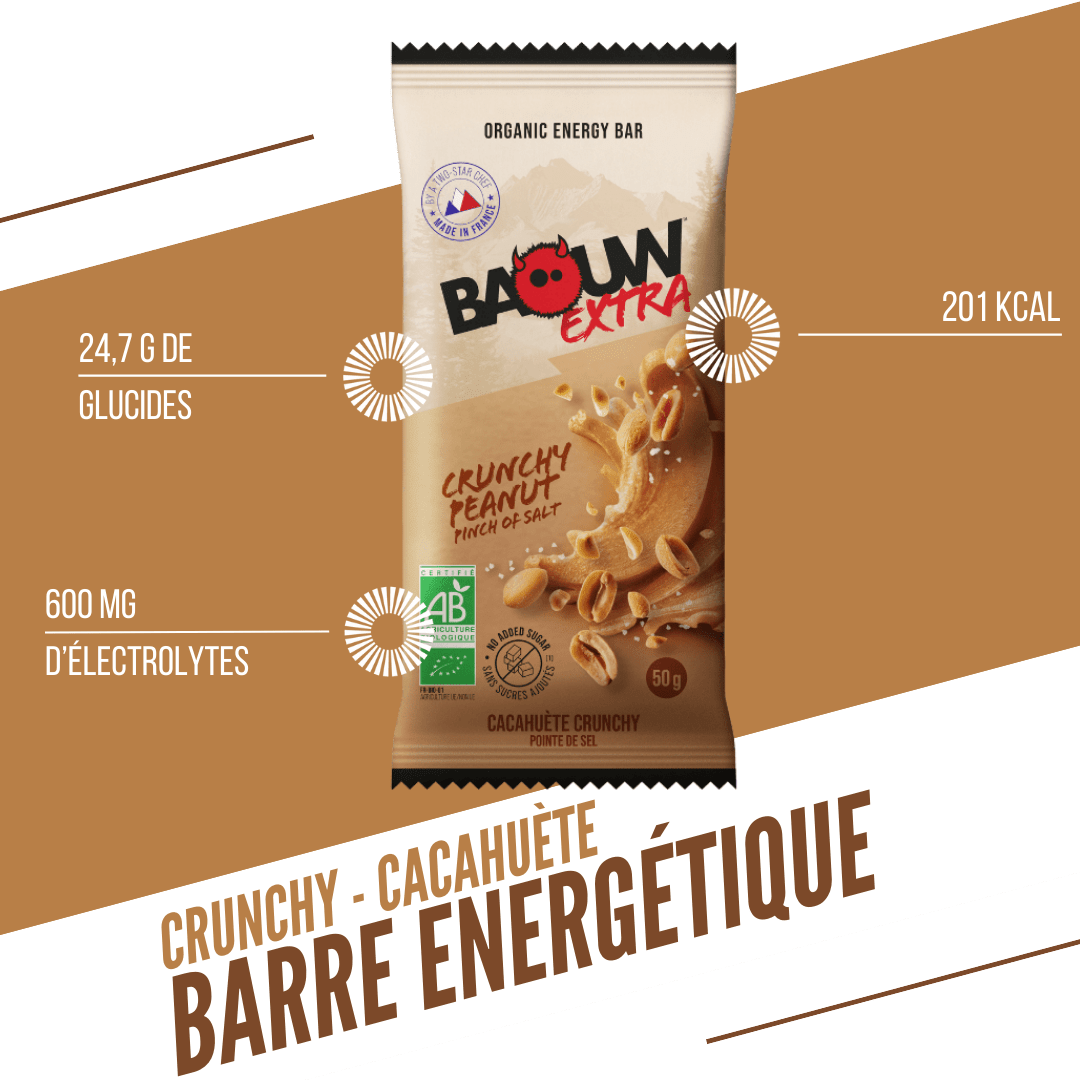 Barre Énergétique BAOUW BIO EXTRA Cacahuète Crunchy (50g)