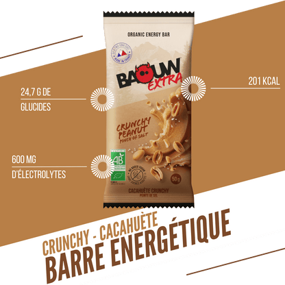 Barre Énergétique BAOUW BIO EXTRA Cacahuète Crunchy (50g)