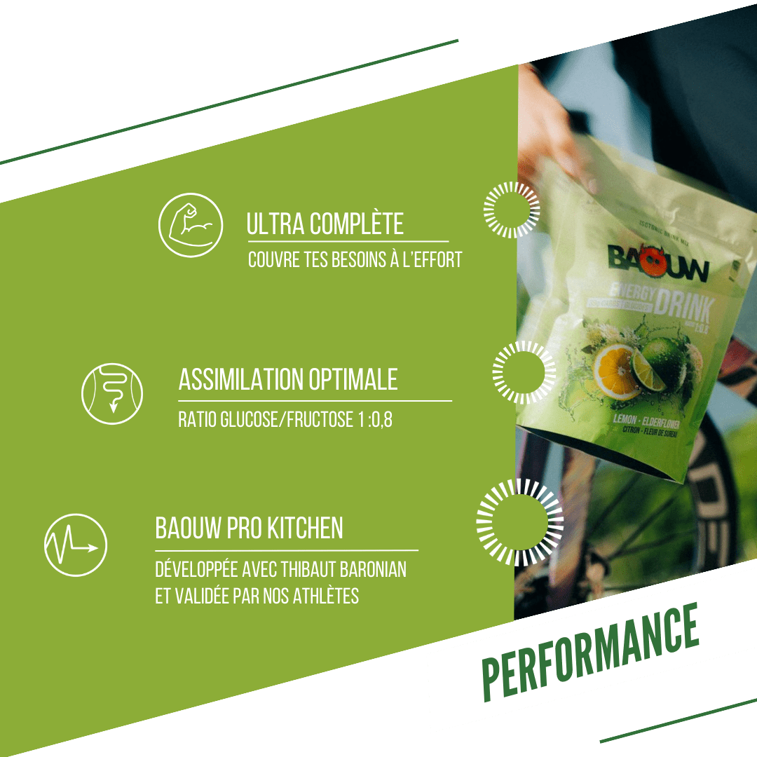 Boisson Énergétique BAOUW ISOTONIC (585g) Citron Fleur de Sureau
