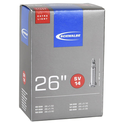 Schlauch SCHWALBE EXTRA LIGHT SV 14 26x1,50/2,35 Butyl Presta 40 mm 10424343