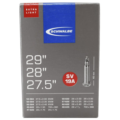 Schlauch SCHWALBE EXTRA LIGHT SV 19A 27,5/29x1,50/2,35 Butyl Presta 40 mm 10430943