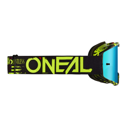 Maske O'NEAL B-10 ATTACK Schwarz/Gelb Fluo Scheibe Radium Blau