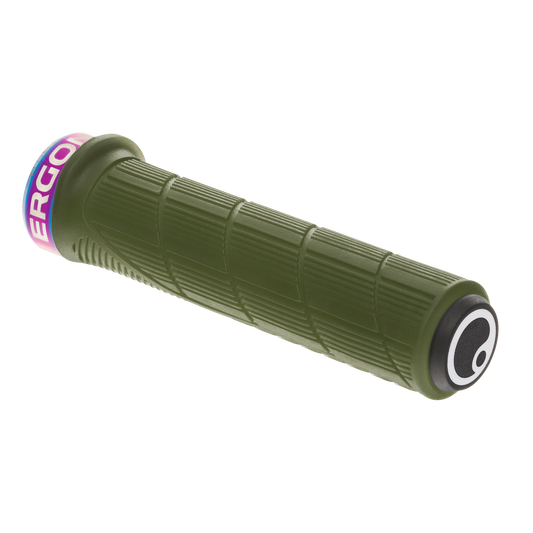 ERGON GD1 EVO Factory Griffe in Frozen Mossgrün mit Oil-Slick-Klemmringen