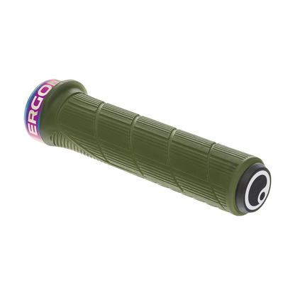 ERGON GD1 EVO Slim Factory Griffe in Frozen Mossgrün mit Oil-Slick-Klemmringen