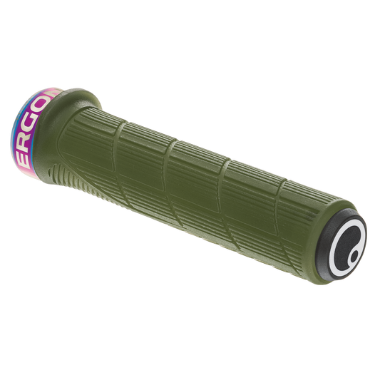 ERGON GD1 EVO Slim Factory Griffe in Frozen Mossgrün mit Oil-Slick-Klemmringen