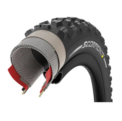 Reifen PIRELLI SCORPION E-MTB M 27.5x2.6 Tubeless Ready Faltbar Schwarz/Rot 4356000