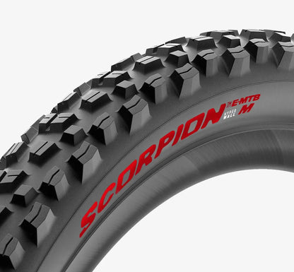 Reifen PIRELLI SCORPION E-MTB M 27.5x2.6 Tubeless Ready Faltbar Schwarz/Rot 4356000