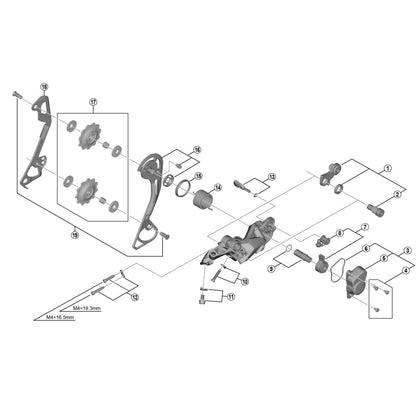 Schaltröllchen Hinten 10-fach SHIMANO DEORE M6000 für langen Käfig #Y3E498020 Schwarz