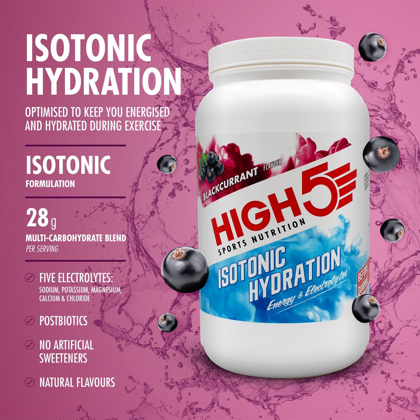 Energiedrink HIGH5 ISOTONIC (1.23kg) Schwarze Johannisbeere