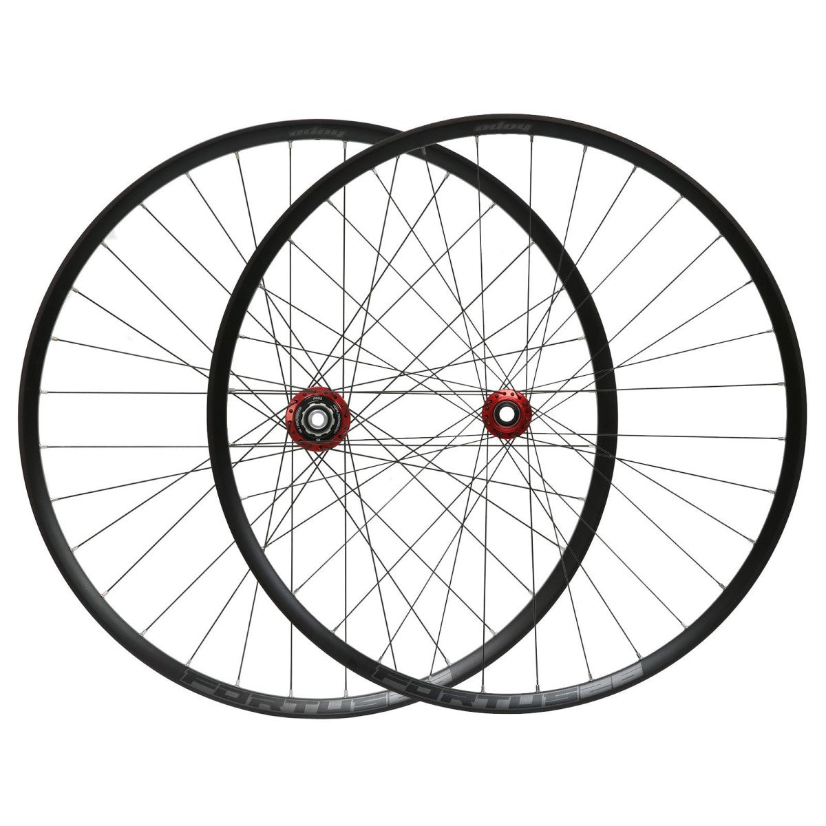 Paar HOPE FORTUS 26 W 29" PRO 5 15X110mm/12x148mm Boost Laufräder Rot