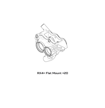 Bremssattel HOPE RX4+ SL FM 34mm (+20) 4 Kolben DOT Rot