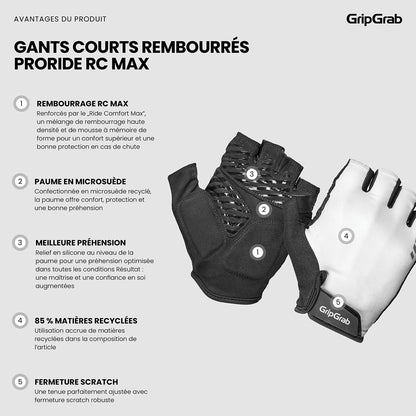 Kurzfingerhandschuhe GRIPGRAB PRORIDE RC MAX Weiß