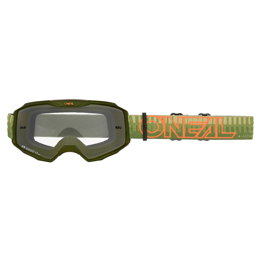 Masque O'NEAL B-10 STRIPED Vert/Orange Écran Clear