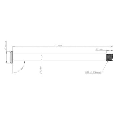 Hinterradachse BURGTEC 171 mm für Yeti-Rahmen Rose