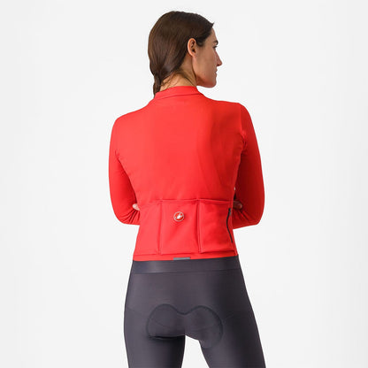 Trikot CASTELLI ESPRESSO THERMAL Damen Lange Ärmel Hibiskus
