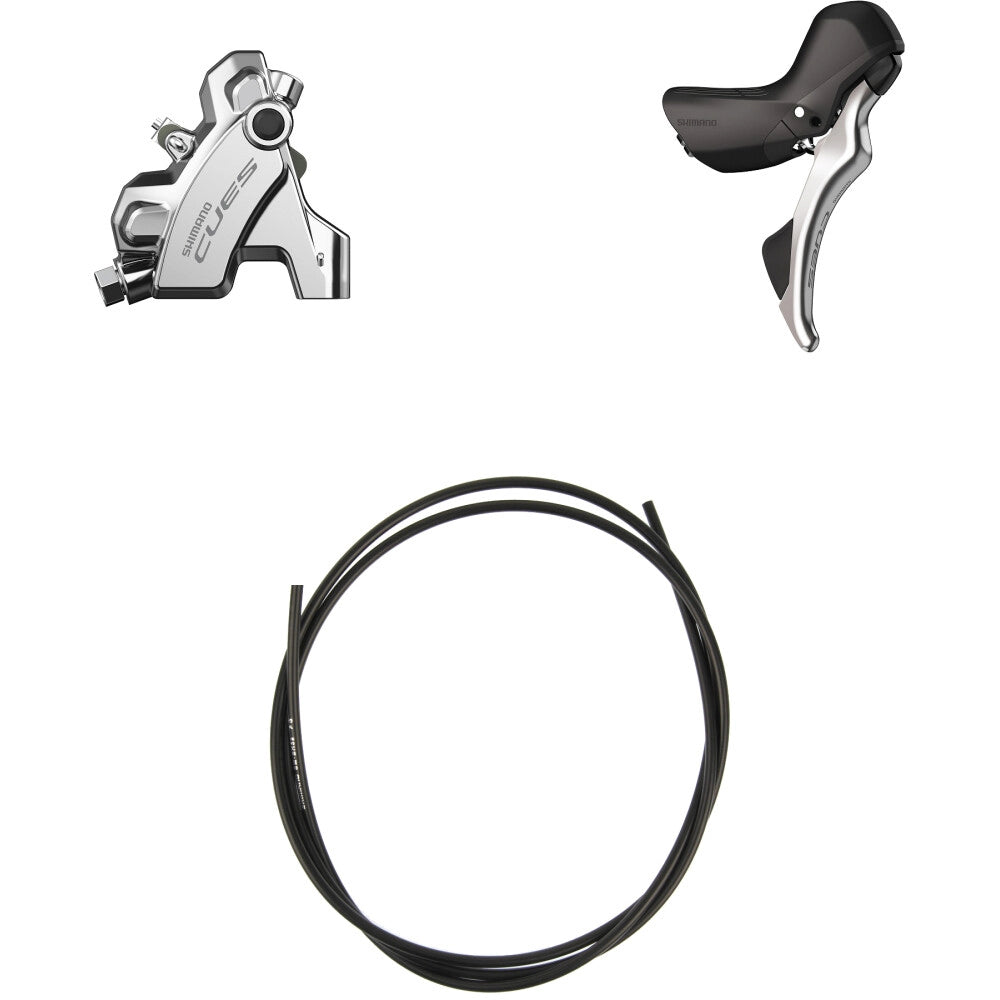 Levier Droit et Etrier Arrière SHIMANO CUES U6030 10/11V Flatmount Sans Disque- Édition Polish Silver