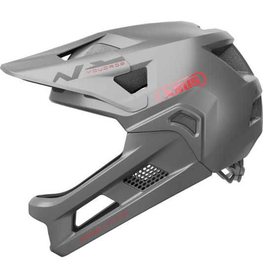 ABUS YOUDROP FF Junior Mountainbike-Helm, grau