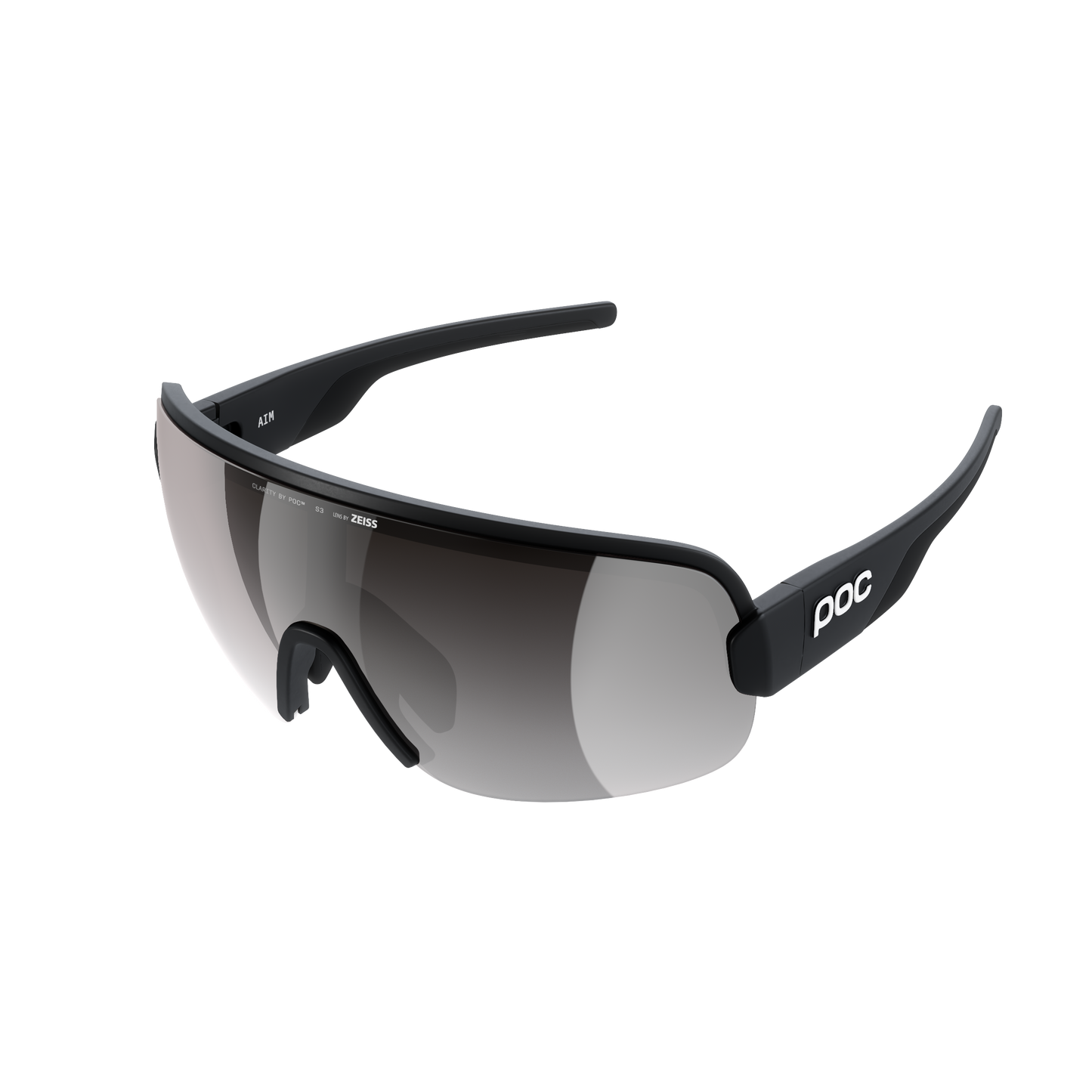 POC AIM Brille Schwarz Clarity Road Sunny Silver Glas