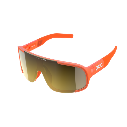 Lunettes POC ASPIRE WF Orange Fluo Translucide Verre Clarity Road Partly Sunny Gold